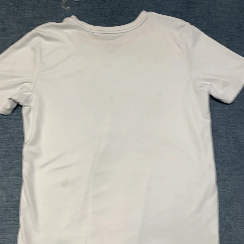 Adidas Running T Shirt Mens XL White Spellout Logo Standard Regular Fit Training